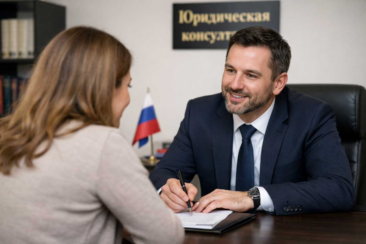 Client speaking with a Russian-speaking personal injury attorney