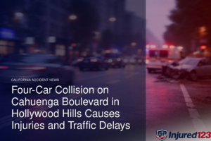Four-Car Collision on Cahuenga Boulevard in Hollywood Hills Causes Injuries and Traffic Delays