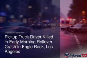 Pickup Truck Driver Killed in Early Morning Rollover Crash in Eagle Rock, Los Angeles