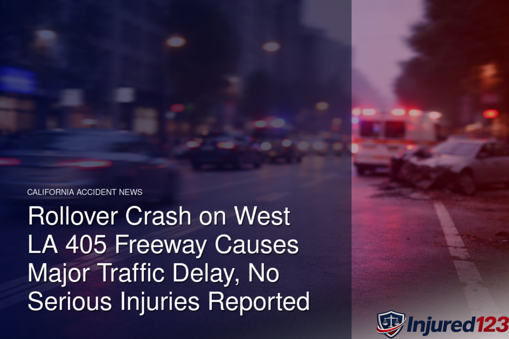 Rollover Crash on West LA 405 Freeway Causes Major Traffic Delay, No Serious Injuries Reported