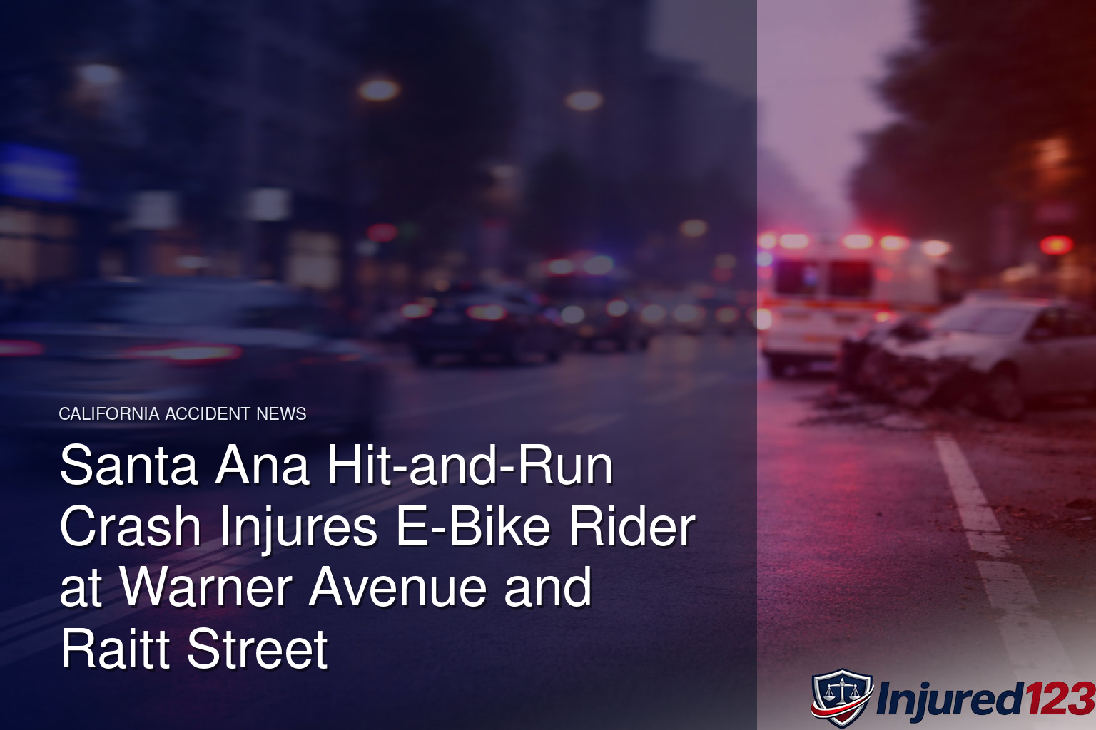 Santa Ana Hit-and-Run Crash Injures E-Bike Rider at Warner Avenue and Raitt Street