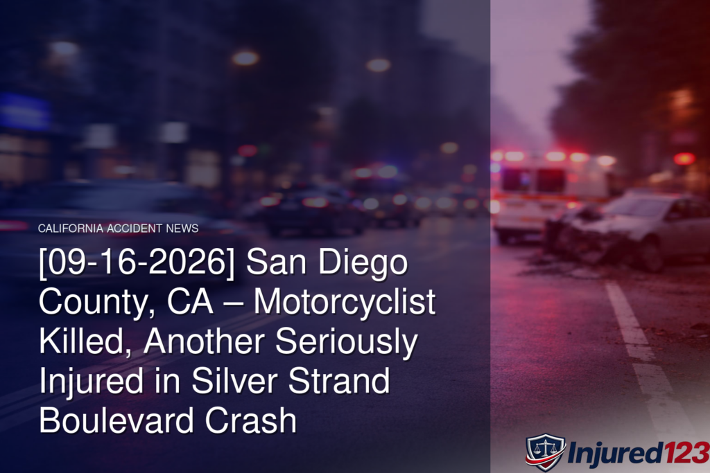 [09-16-2026] San Diego County, CA – Motorcyclist Killed, Another Seriously Injured in Silver Strand Boulevard Crash