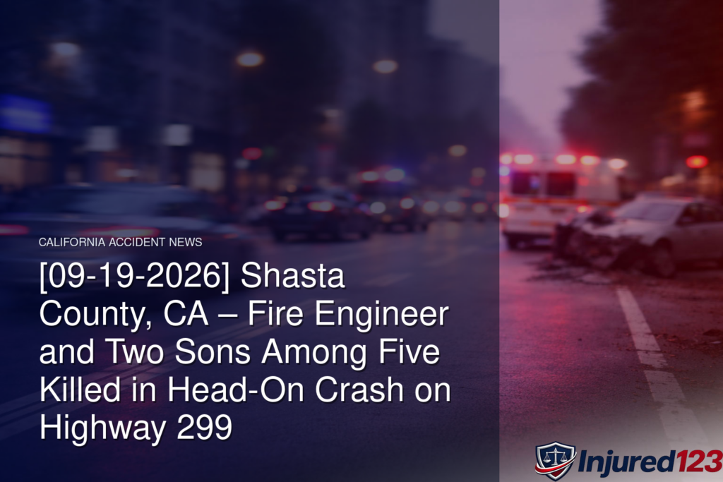 [09-19-2026] Shasta County, CA – Fire Engineer and Two Sons Among Five Killed in Head-On Crash on Highway 299