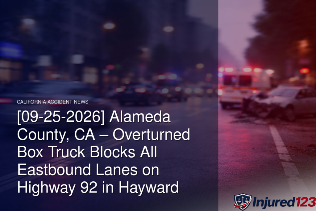 [09-25-2026] Alameda County, CA – Overturned Box Truck Blocks All Eastbound Lanes on Highway 92 in Hayward