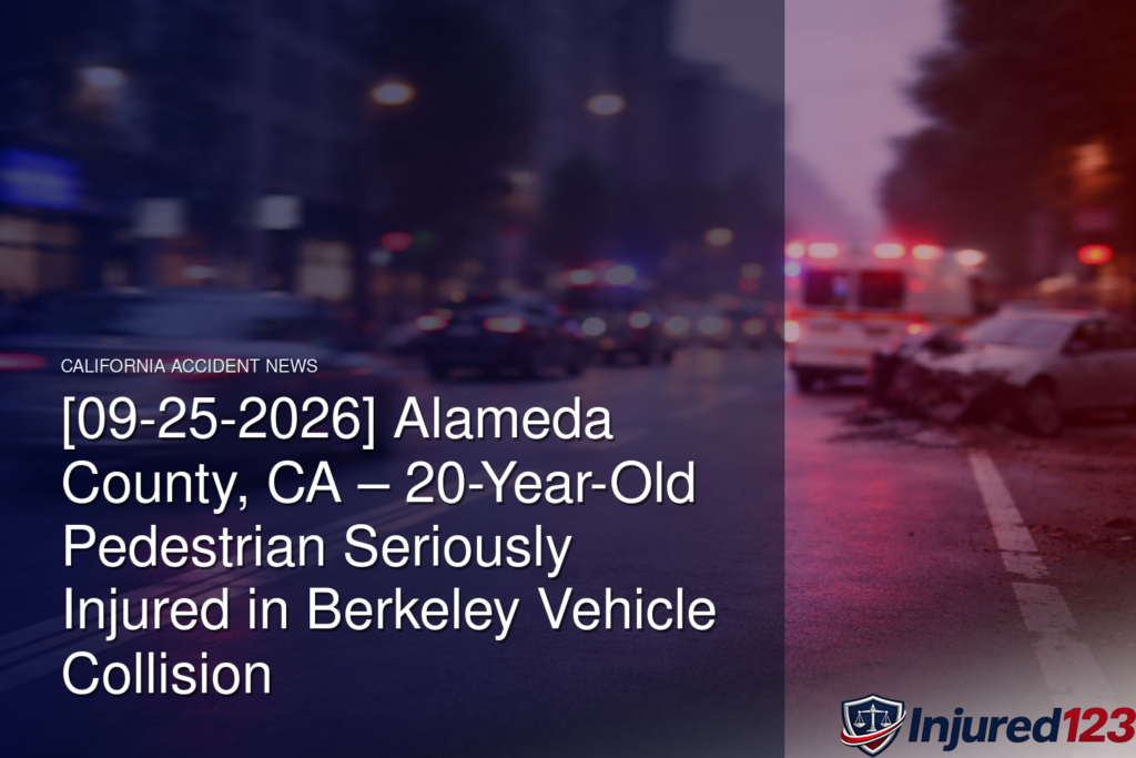 [09-25-2026] Alameda County, CA – 20-Year-Old Pedestrian Seriously Injured in Berkeley Vehicle Collision