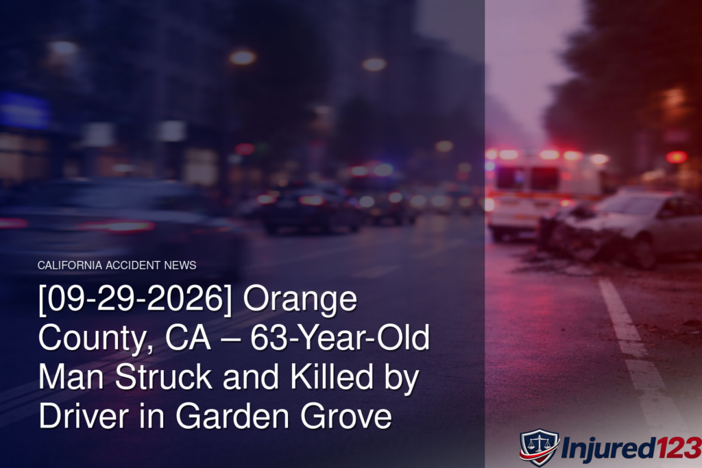 [09-29-2026] Orange County, CA – 63-Year-Old Man Struck and Killed by Driver in Garden Grove