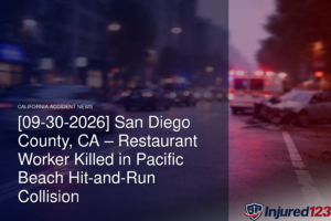 [09-30-2026] San Diego County, CA – Restaurant Worker Killed in Pacific Beach Hit-and-Run Collision