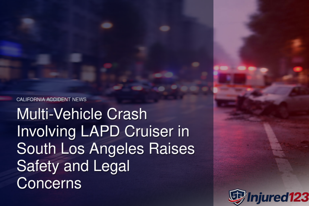 Multi-Vehicle Crash Involving LAPD Cruiser in South Los Angeles Raises Safety and Legal Concerns