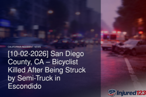 [10-02-2026] San Diego County, CA – Bicyclist Killed After Being Struck by Semi-Truck in Escondido