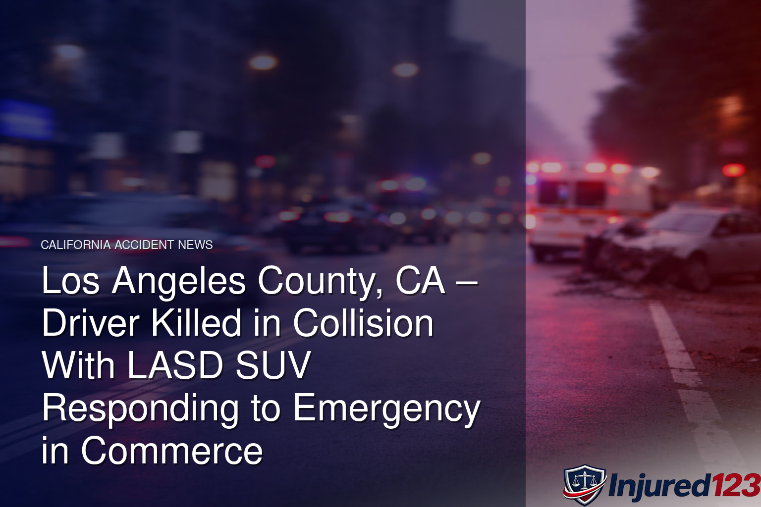 Los Angeles County, CA – Driver Killed in Collision With LASD SUV Responding to Emergency in Commerce 1 Los Angeles County, CA – Driver Killed in Collision With LASD SUV Responding to Emergency in Commerce