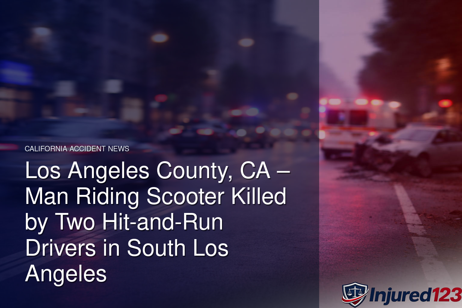Los Angeles County, CA – Man Riding Scooter Killed by Two Hit-and-Run Drivers in South Los Angeles