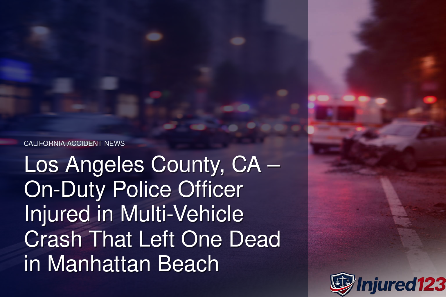 Los Angeles County, CA – On-Duty Police Officer Injured in Multi-Vehicle Crash That Left One Dead in Manhattan Beach