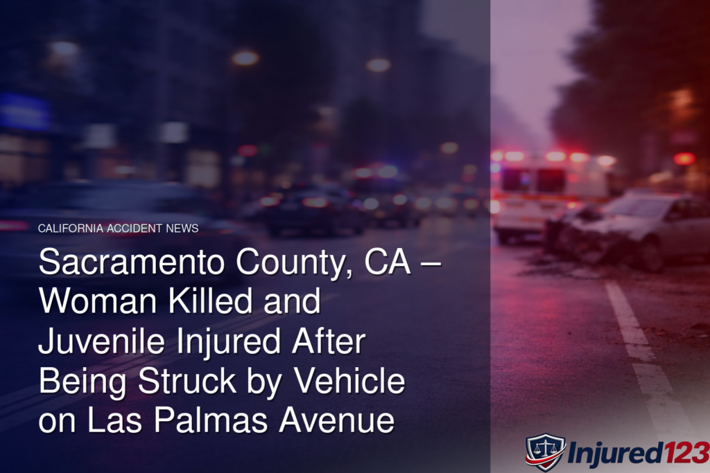 Sacramento County, CA – Woman Killed and Juvenile Injured After Being Struck by Vehicle on Las Palmas Avenue